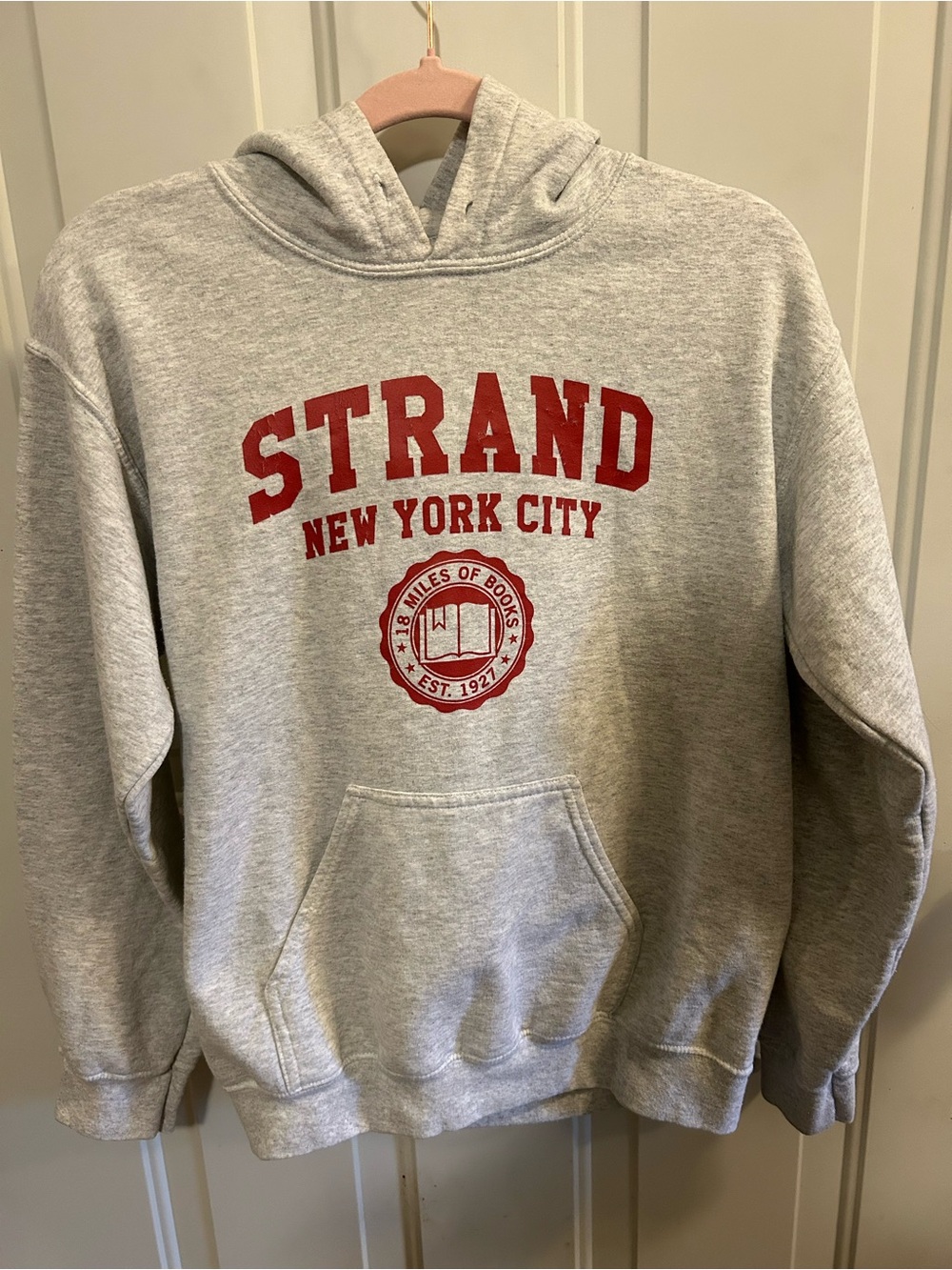 Gildan Gray Hoodie with Red STRAND New York City Logo